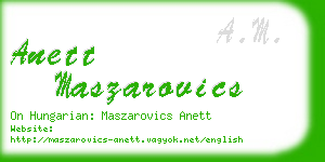 anett maszarovics business card